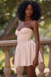 White Strapless Corset Mini Dress