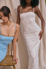 White Floral Lace Maxi Dress