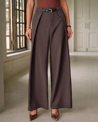 Coffee Natural Waisted Pocket Casual Pants